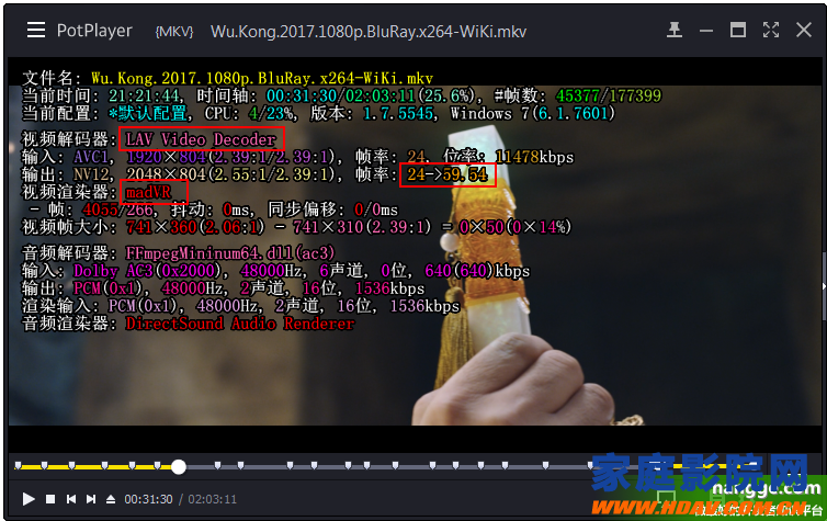 HTPC家庭影院播放器Potplayer最强画质教程( MADVR插件)(图8) 原文:实现PC视频播放最强画质教程( Potplayer播放器+MADVR插件)